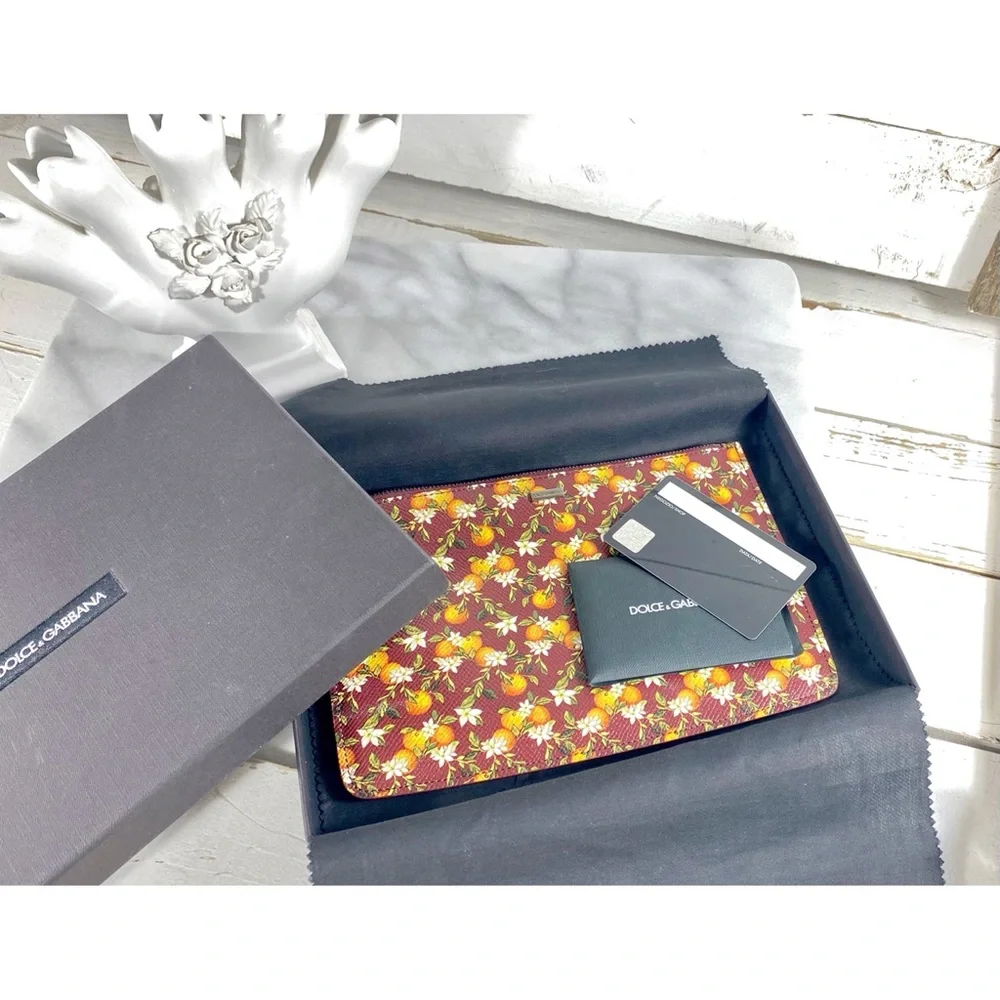 Dolce & Gabbana Leather Tangerine Pouch